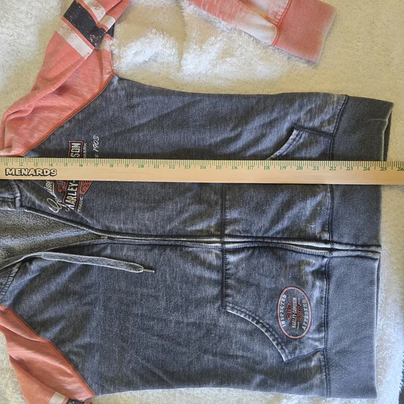 Harley-Davidson Gray and Orange Women's Hoodie - Picture 2 of 10